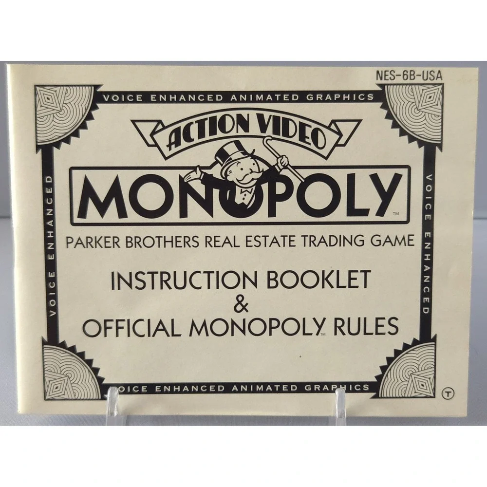 Parker Brothers No. 4028 Monopoly NES Video‎ Game CIB Nintendo NTSC-U